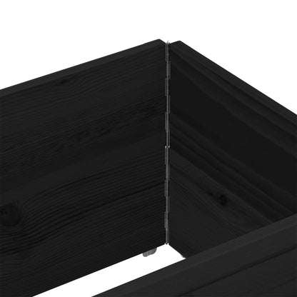 Pallet Collars 2 pcs Black 150x50 cm Solid Wood Pine