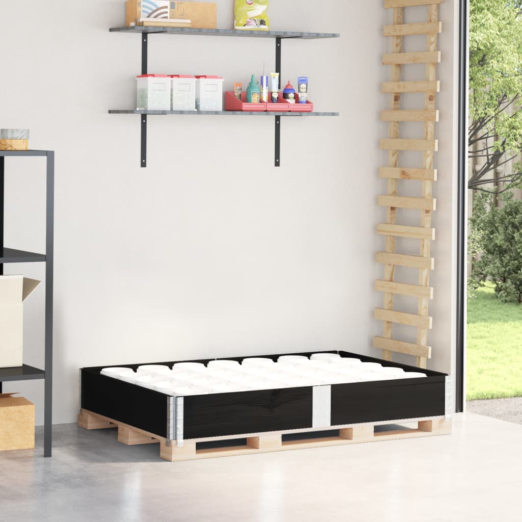 Pallet Collar Black 150x100 cm Solid Wood Pine