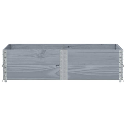 Pallet Collars 2 pcs Grey 150x100 cm Solid Wood Pine