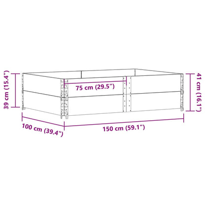 Pallet Collars 2 pcs Brown 150x100 cm Solid Wood Pine