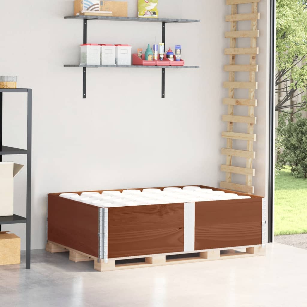 Pallet Collars 2 pcs Brown 150x100 cm Solid Wood Pine