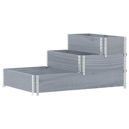 3-Tier Raised Bed Grey 120x80 cm Solid Wood Pine