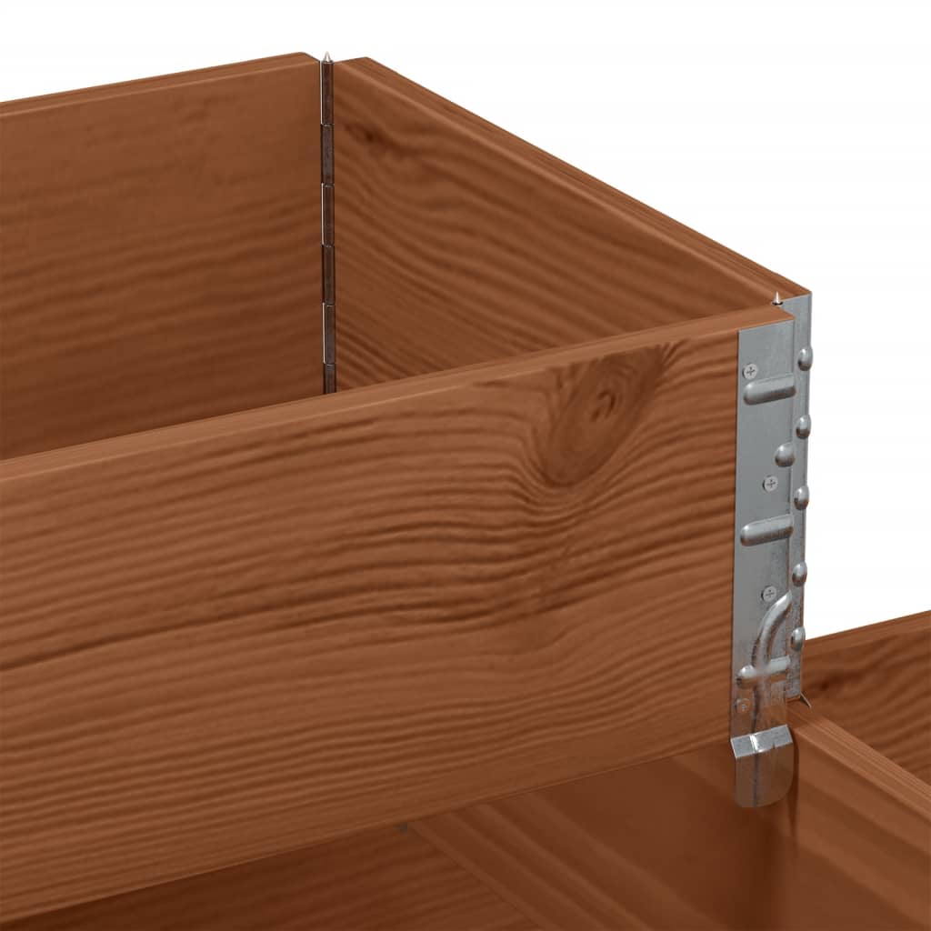 3-Tier Raised Bed Brown 120x80 cm Solid Wood Pine