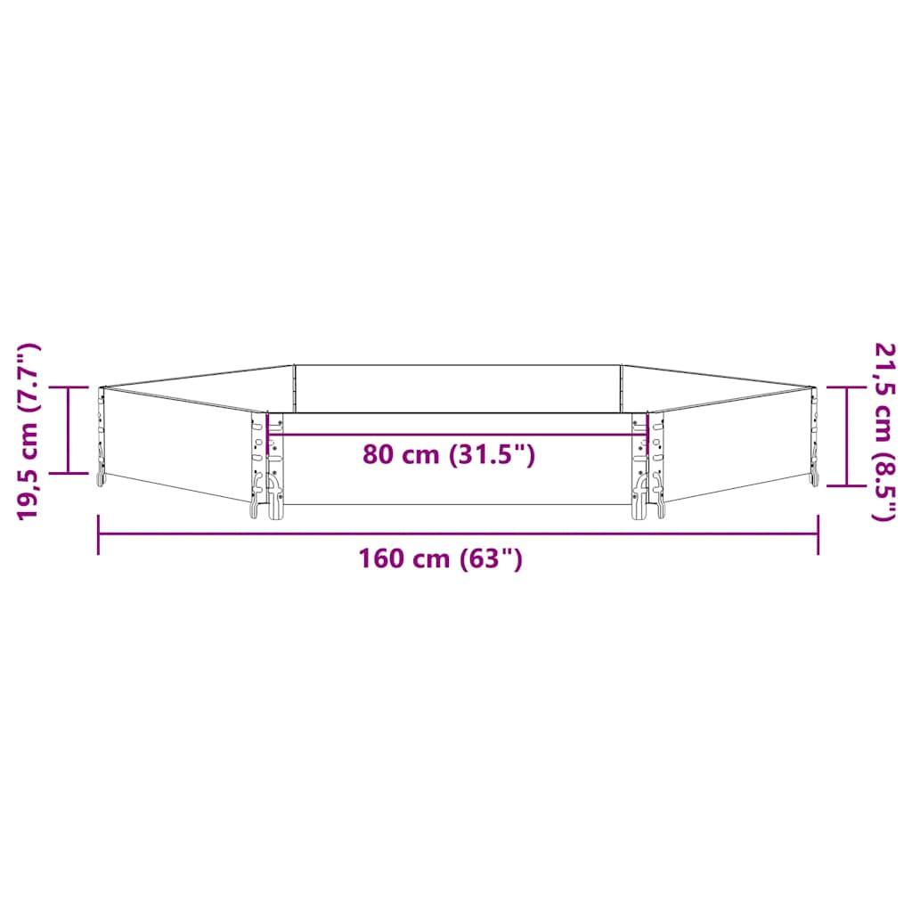 Raised Bed Hexagon 160x160 cm Solid Wood Pine