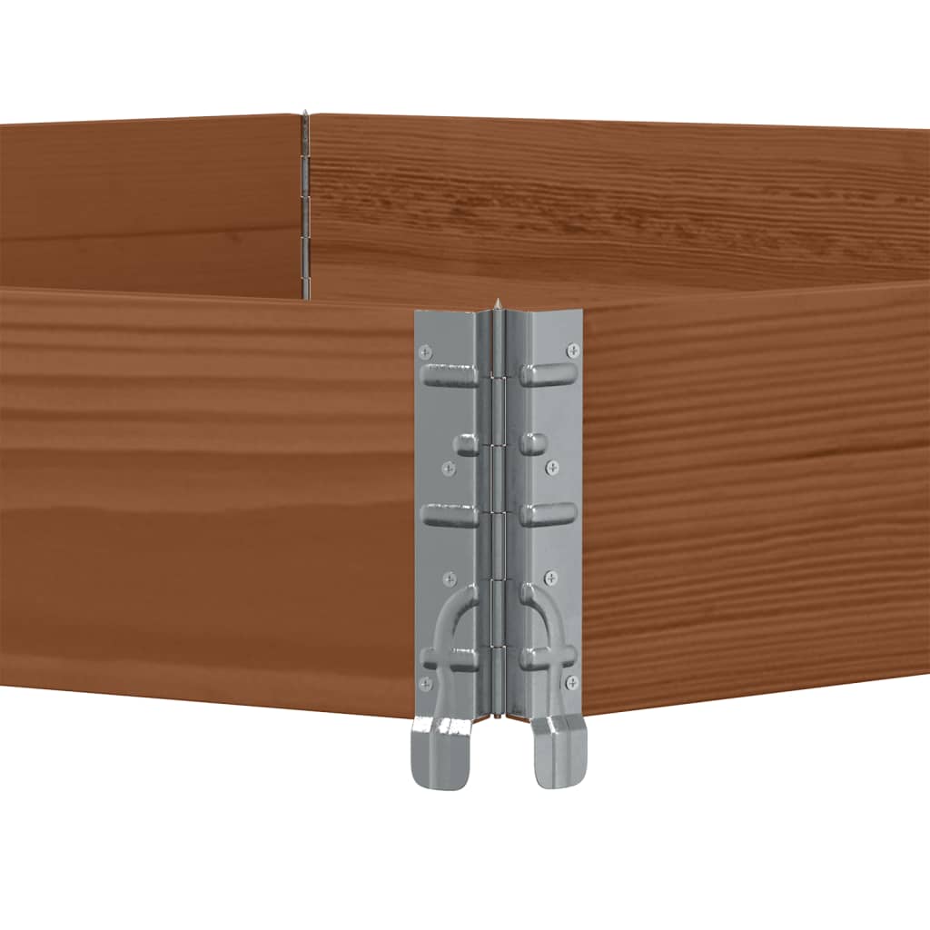 Raised Bed Hexagon Brown 160x160 cm Solid Wood Pine