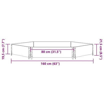 Raised Bed Hexagon Brown 160x160 cm Solid Wood Pine