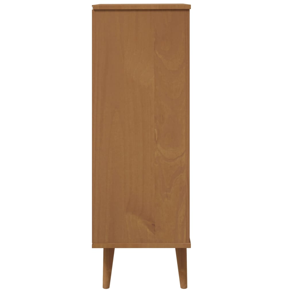 Shoe Cabinet MOLDE Brown 59.5x35x103 cm Solid Wood Pine