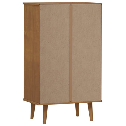Shoe Cabinet MOLDE Brown 59.5x35x103 cm Solid Wood Pine