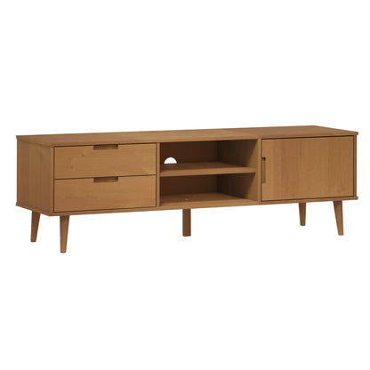 TV Cabinet MOLDE Brown 158x40x49 cm Solid Wood Pine