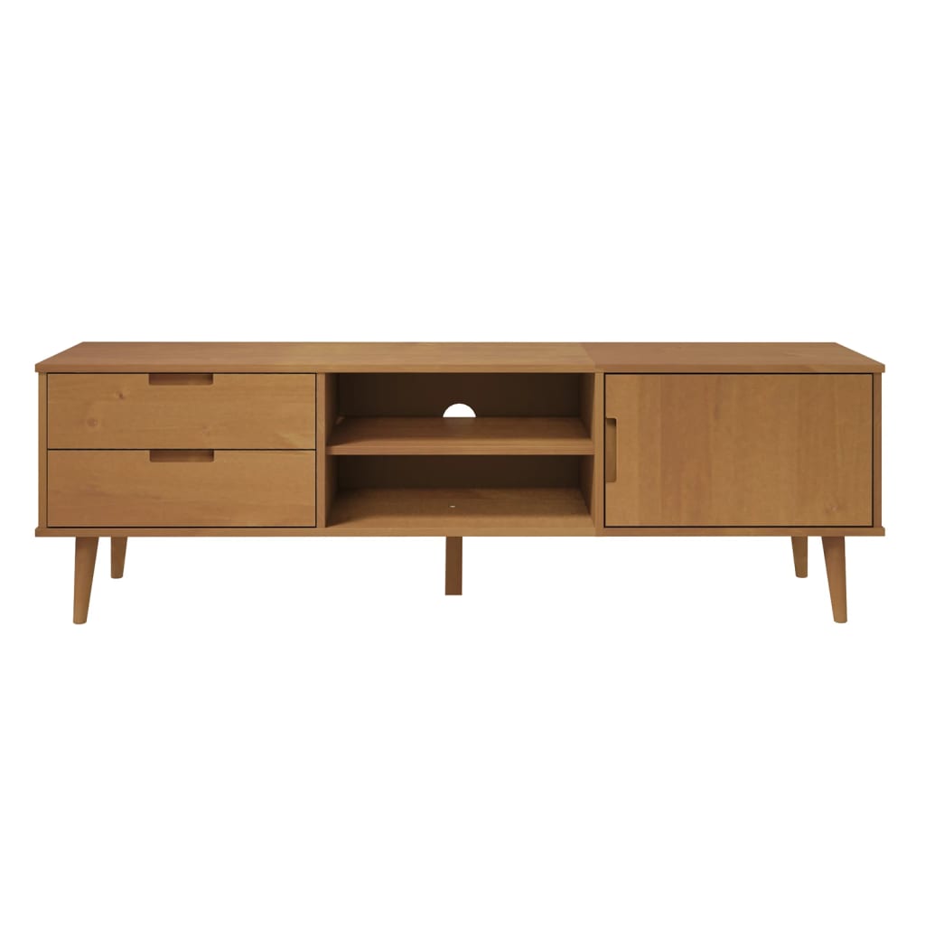 TV Cabinet MOLDE Brown 158x40x49 cm Solid Wood Pine