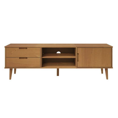 TV Cabinet "MOLDE" Brown 158x40x49 cm Solid Wood Pine