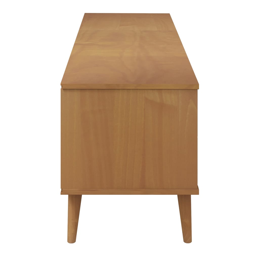 TV Cabinet "MOLDE" Brown 158x40x49 cm Solid Wood Pine