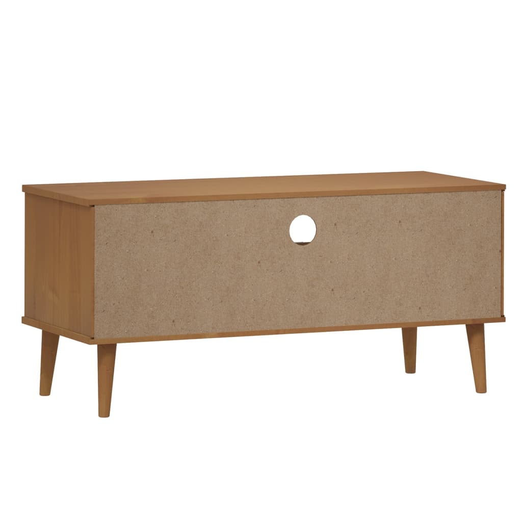 TV Cabinet "MOLDE" Brown 158x40x49 cm Solid Wood Pine