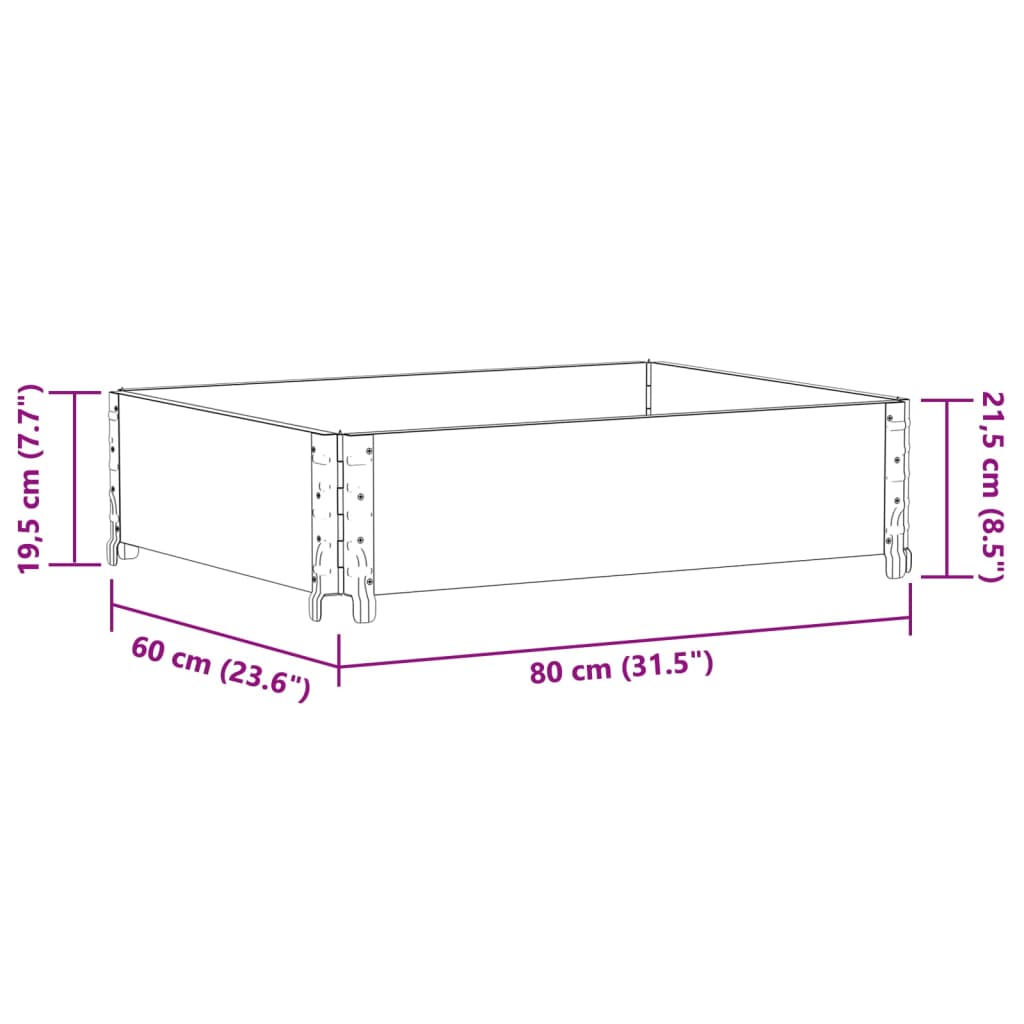 Garden Planter 80x60 cm Solid Pine Wood