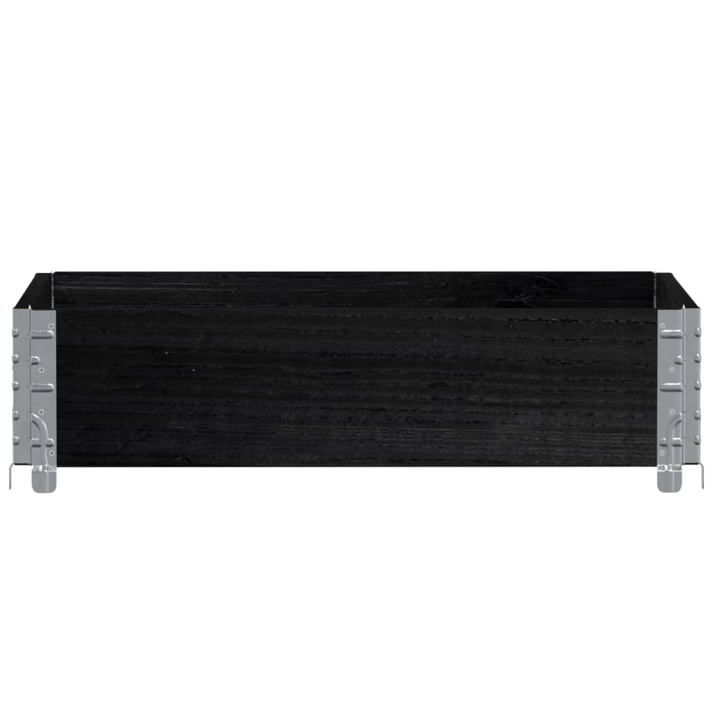 Garden Planter Black 80x60 cm Solid Wood Pine