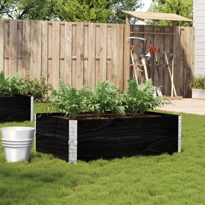 Garden Planter Black 120x80 cm Solid Wood Pine