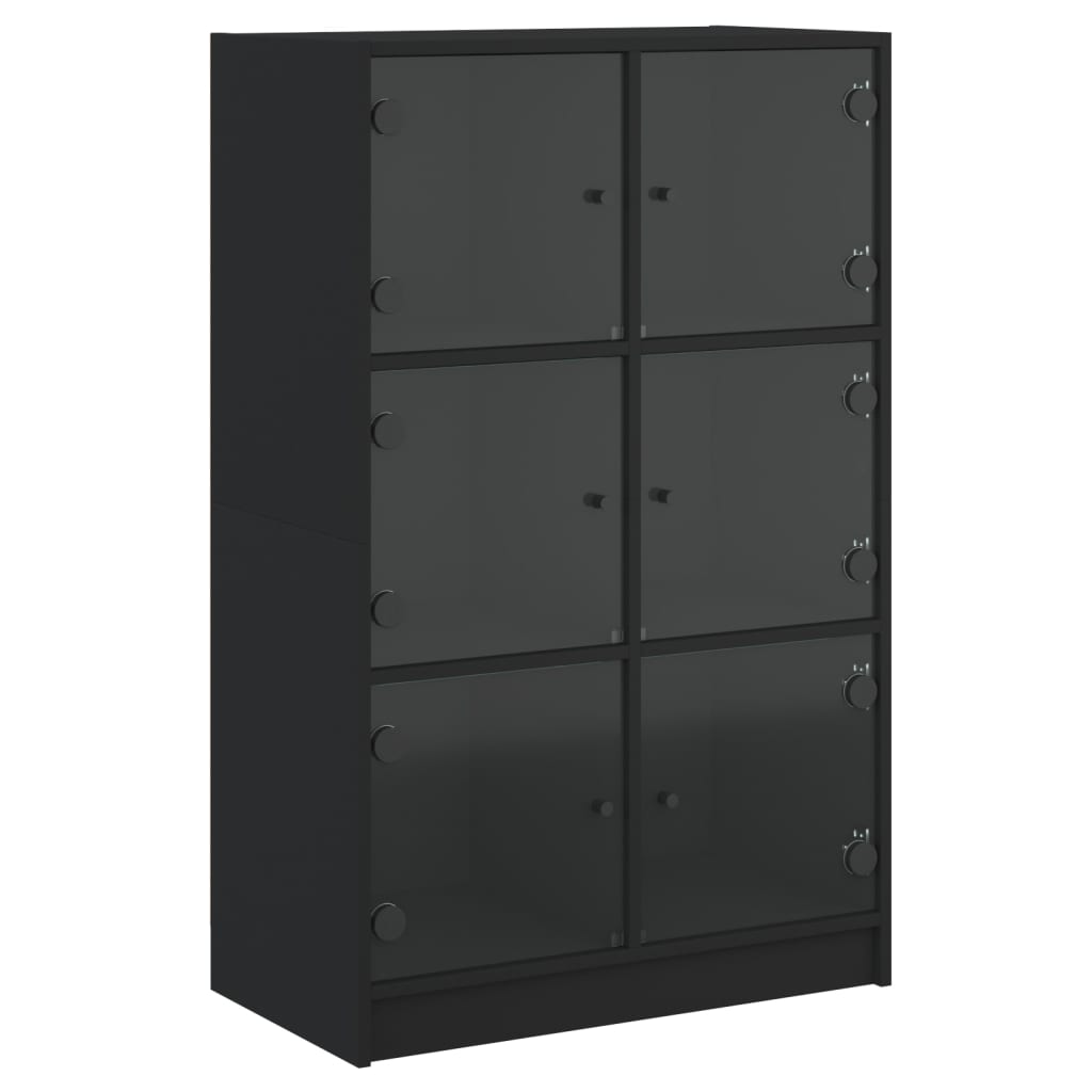 Highboard | Black | Engineered Wood | 68x37x109 cm | Highboard