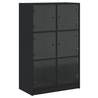 Highboard | Black | Engineered Wood | 68x37x109 cm | Highboard