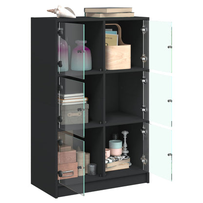 Highboard | Black | Engineered Wood | 68x37x109 cm | Highboard