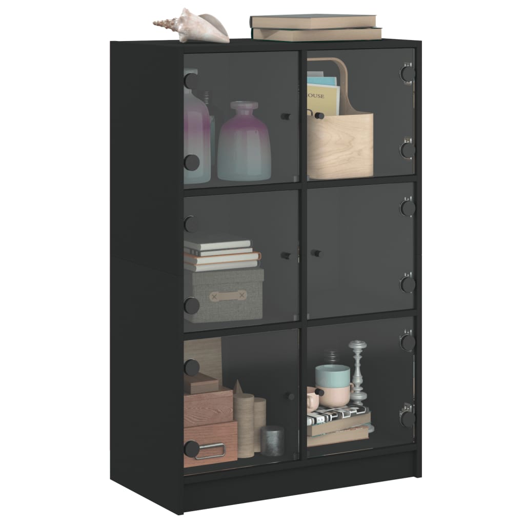 Highboard | Black | Engineered Wood | 68x37x109 cm | Highboard