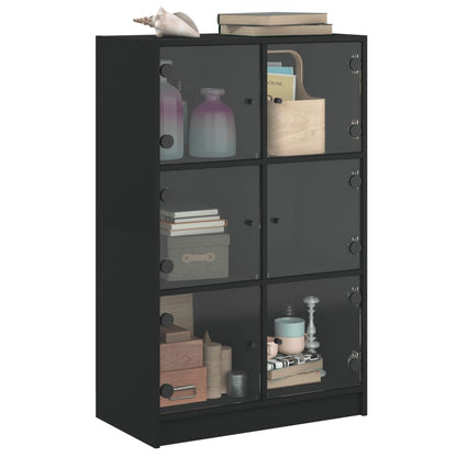 Highboard | Black | Engineered Wood | 68x37x109 cm | Highboard
