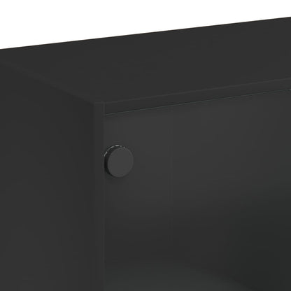 Highboard | Black | Engineered Wood | 68x37x109 cm | Highboard