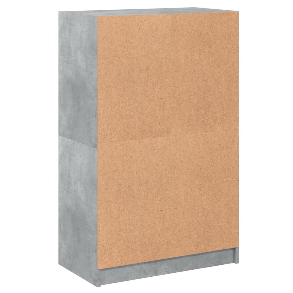 Highboard with Doors Concrete Grey 68x37x109 cm Engineered Wood