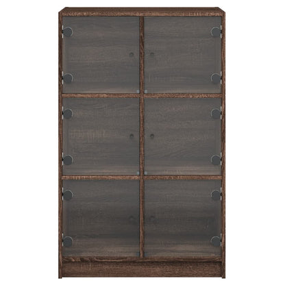 Highboard with Doors Brown Oak 68x37x109 cm Engineered Wood