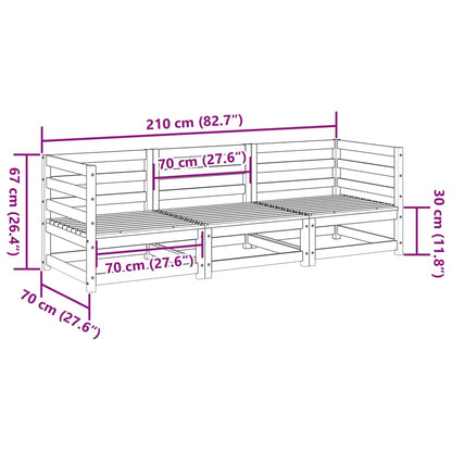3 Piece Garden Sofa Set Solid Wood Douglas Fir
