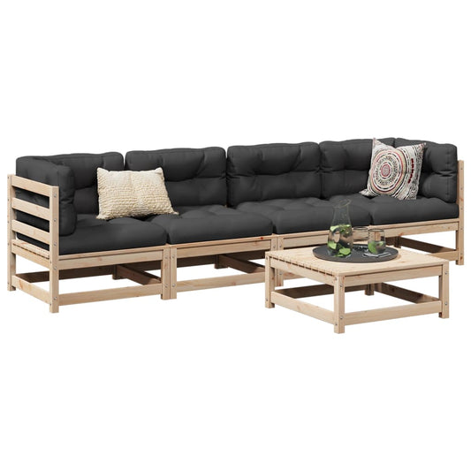 Garden Sofa Set | Natural Wood | Solid Pine Wood | Large