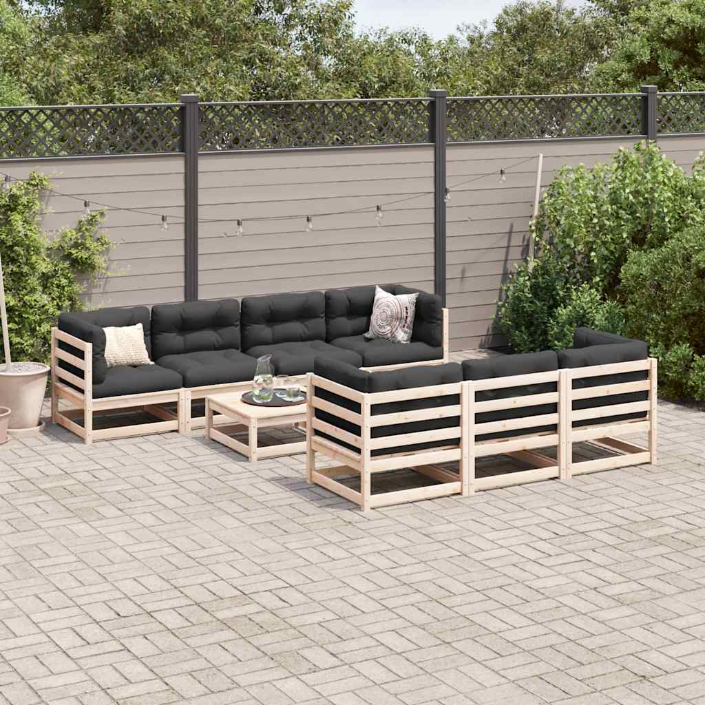 8 Piece Garden Sofa Set Solid Wood Pine
