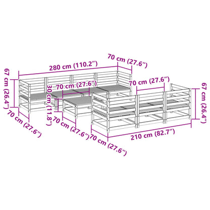8 Piece Garden Sofa Set Impregnated Wood Pine