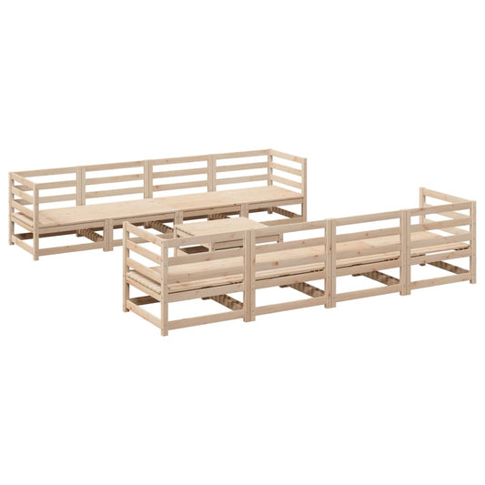 9 Piece Garden Sofa Set Solid Wood Pine