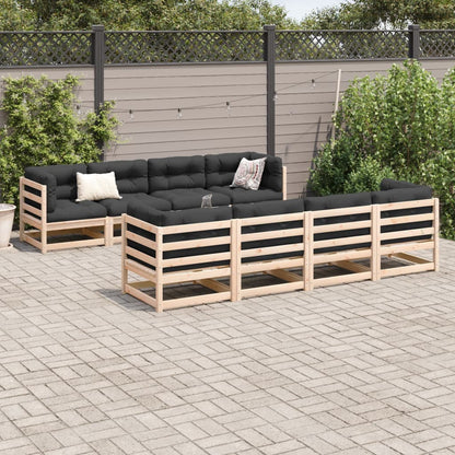 9 Piece Garden Sofa Set Solid Wood Pine