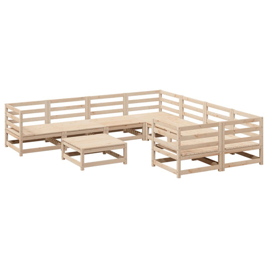 9 Piece Garden Sofa Set Solid Wood Pine
