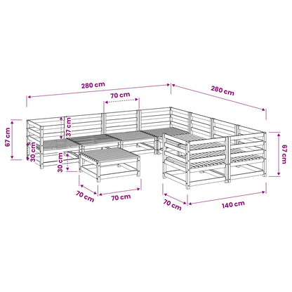 9 Piece Garden Sofa Set Solid Wood Douglas Fir