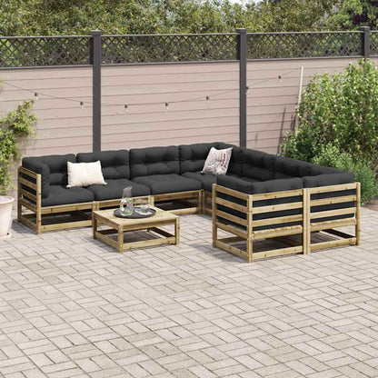 9 Piece Garden Sofa Set Impregnated Wood Pine