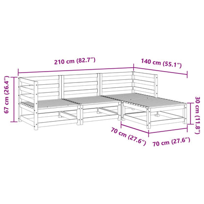 Garden Sofa Set | Pine | Solid pine wood | Large | Modular