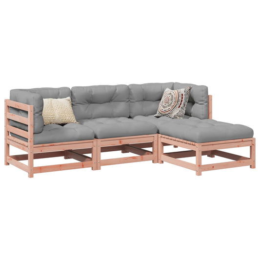 Garden Sofa Set | Reddish-brown | Solid Douglas fir wood | 4 Piece Set