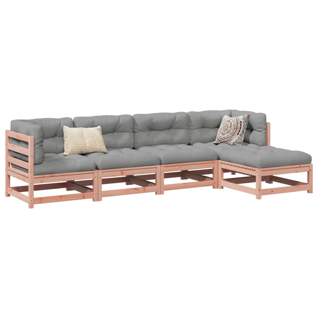 5 Piece Garden Sofa Set Solid Wood Douglas Fir