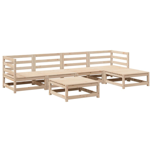 6 Piece Garden Sofa Set Solid Wood Pine