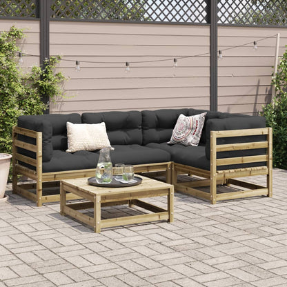 Garden Sofa Set | Natural Pine | Solid Pine Wood | 5 Piece | Modular