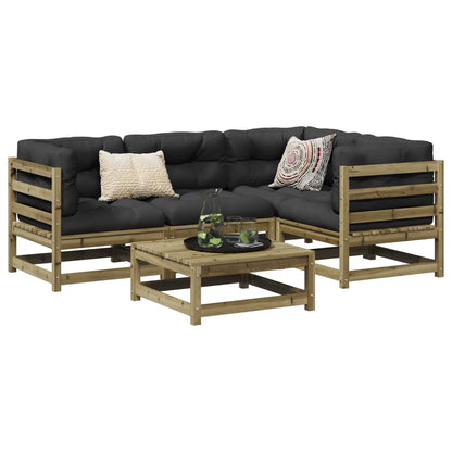 Garden Sofa Set | Natural Pine | Solid Pine Wood | 5 Piece | Modular