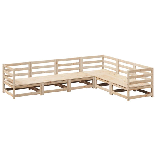 Garden Sofa Set | Natural Wood | Solid pine wood | 6-Piece Set