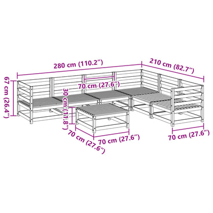 Garden Sofa Set | Natural Pine | Solid Pine Wood | Large | Modular