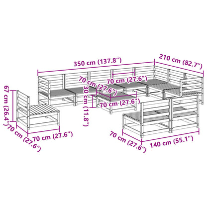 Garden Sofa Set | Natural Wood | Solid Pine Wood | Large | Modular