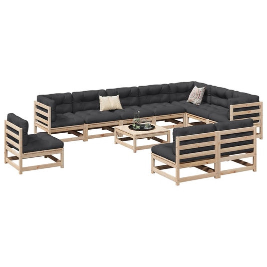 Garden Sofa Set | Natural Wood | Solid Pine Wood | Large | Modular