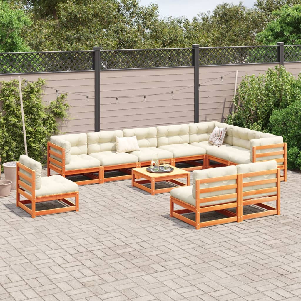 Garden Sofa Set | Wax Brown | Solid Pine Wood | Large | Breathable Design