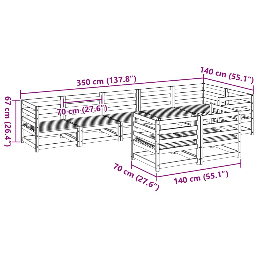 8 Piece Garden Sofa Set Solid Wood Douglas Fir