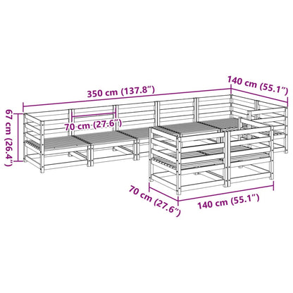 8 Piece Garden Sofa Set Solid Wood Douglas Fir